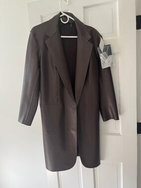 NWT Norma Kamali Faux Leather Trench